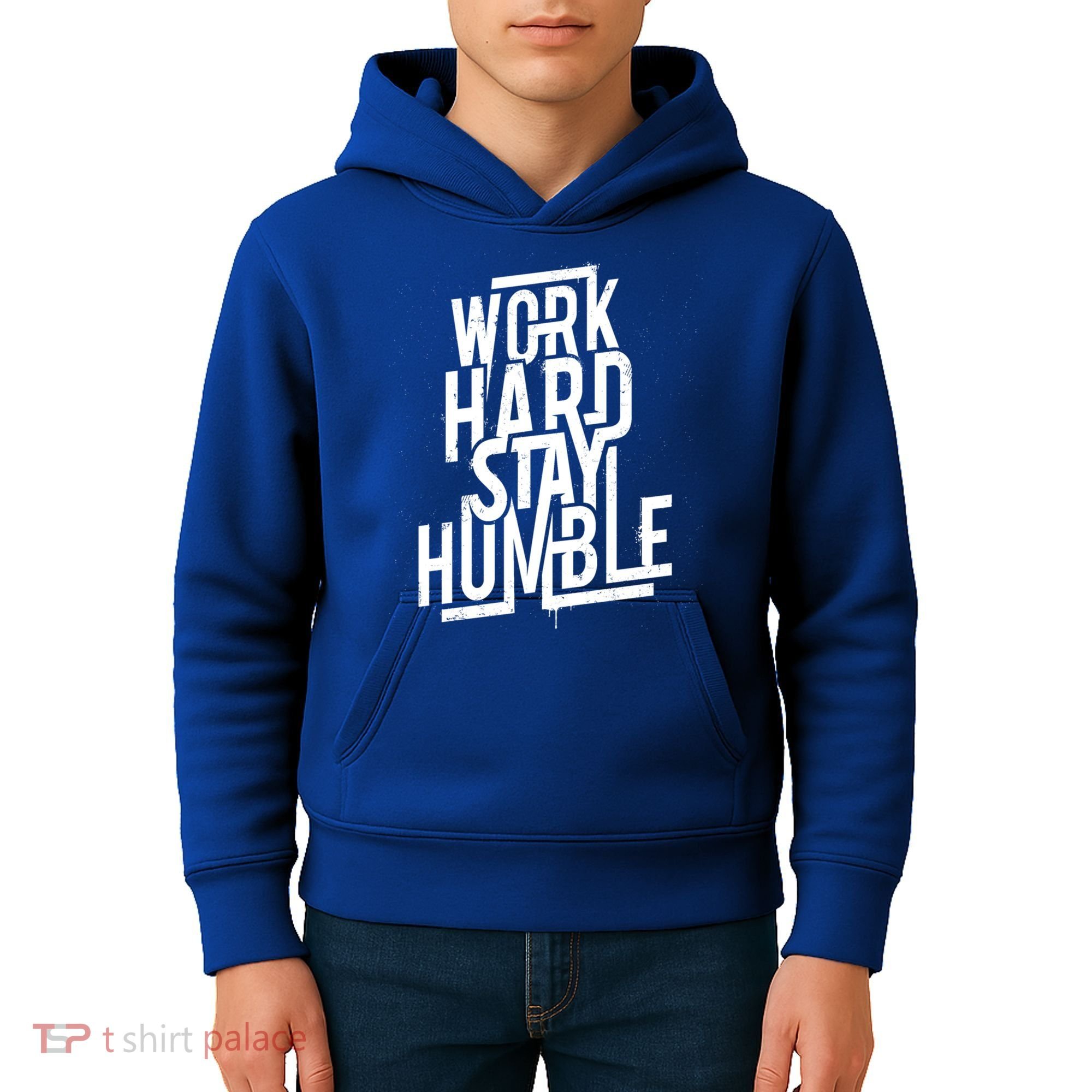 Motivational Inspirational Quote Work Hard Stay Humble Funny Gift Kids Hoodie