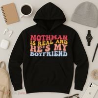 Mothman Is Real And He's My Boyfriend Cryptid Cryptozoology Hoodie thumb 3