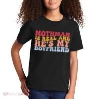 Mothman Is Real And He's My Boyfriend Cryptid Cryptozoology Kids T-Shirt thumb 2
