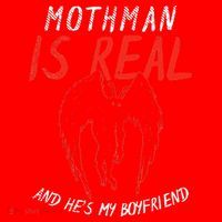 Mothman Is Real And He's My Boyfriend Funny Mothman Meme  Santa Hat thumb 1