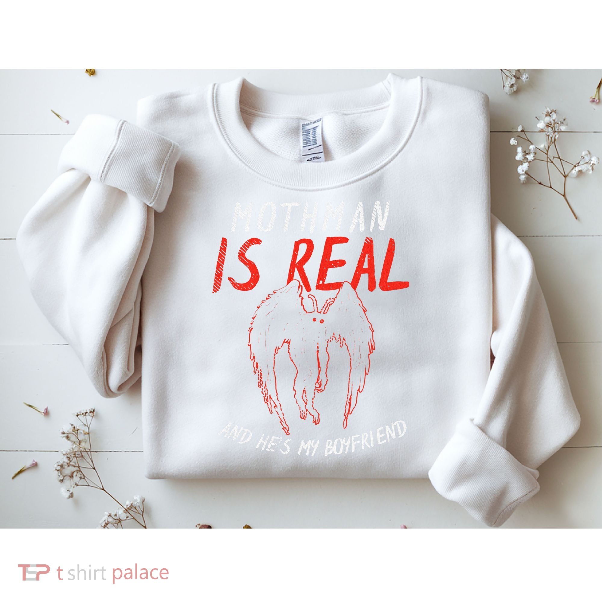 Mothman Is Real And He's My Boyfriend Funny Mothman Meme  Sweatshirt