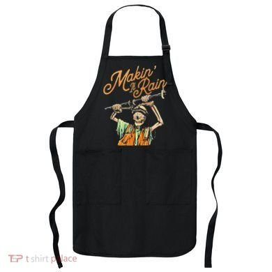 Makin It Rain Skeleton Funny Sarcastic Apron