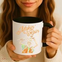 Makin It Rain Skeleton Funny Sarcastic Coffee Mug thumb 3