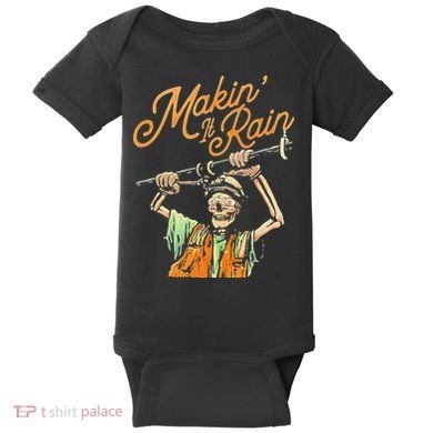 Makin It Rain Skeleton Funny Sarcastic Baby Bodysuit