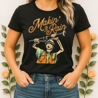 Makin It Rain Skeleton Funny Sarcastic Women's T-Shirt thumb 2