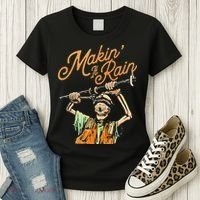 Makin It Rain Skeleton Funny Sarcastic Women's T-Shirt thumb 3