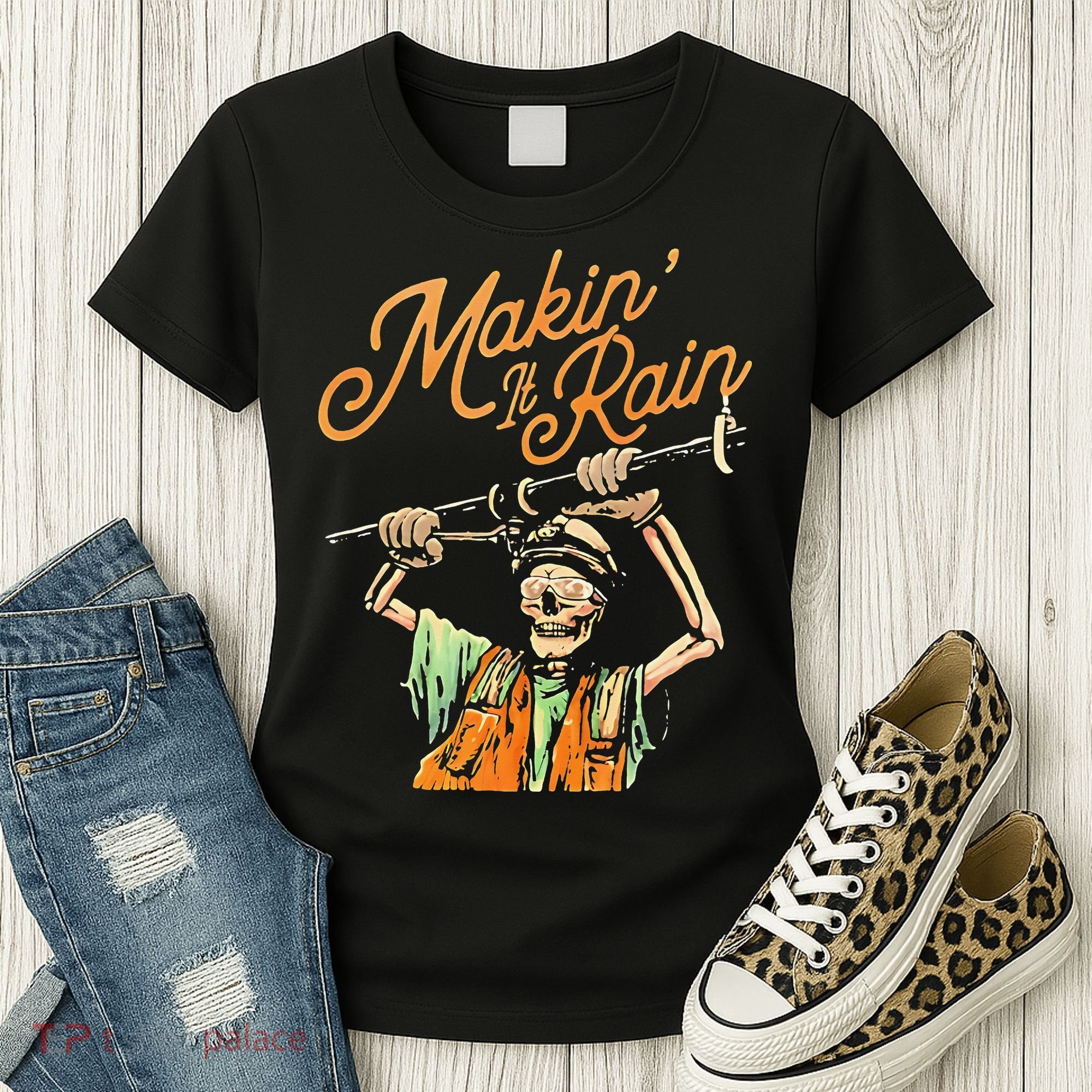 Makin It Rain Skeleton Funny Sarcastic Women's T-Shirt