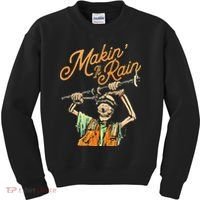 Makin It Rain Skeleton Funny Sarcastic Kids Sweatshirt thumb 0