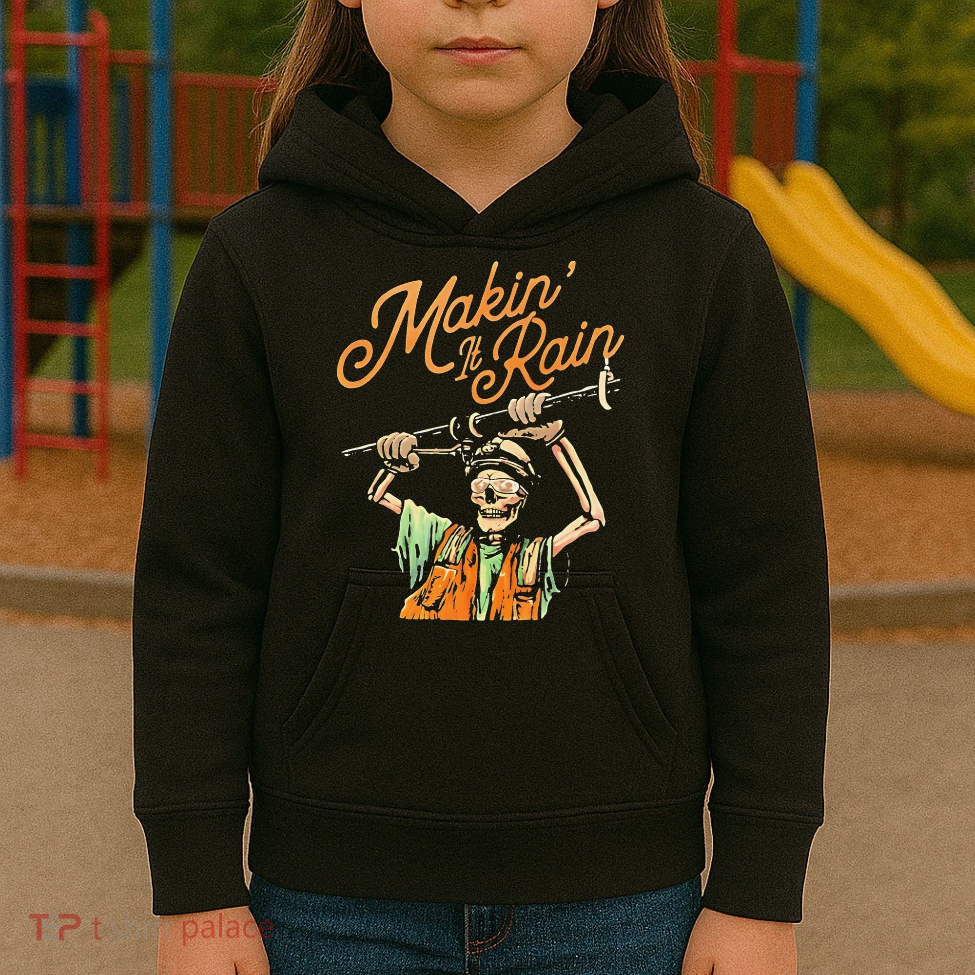 Makin It Rain Skeleton Funny Sarcastic Kids Hoodie