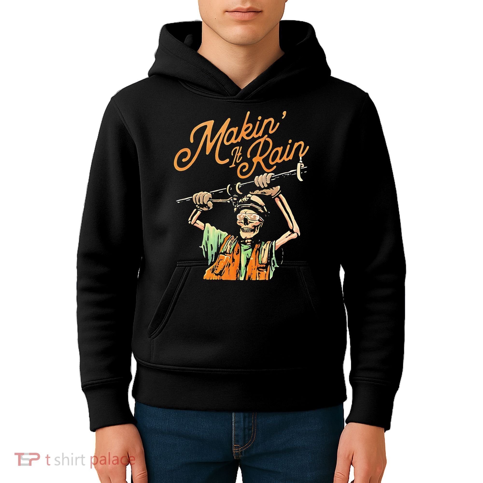 Makin It Rain Skeleton Funny Sarcastic Kids Hoodie