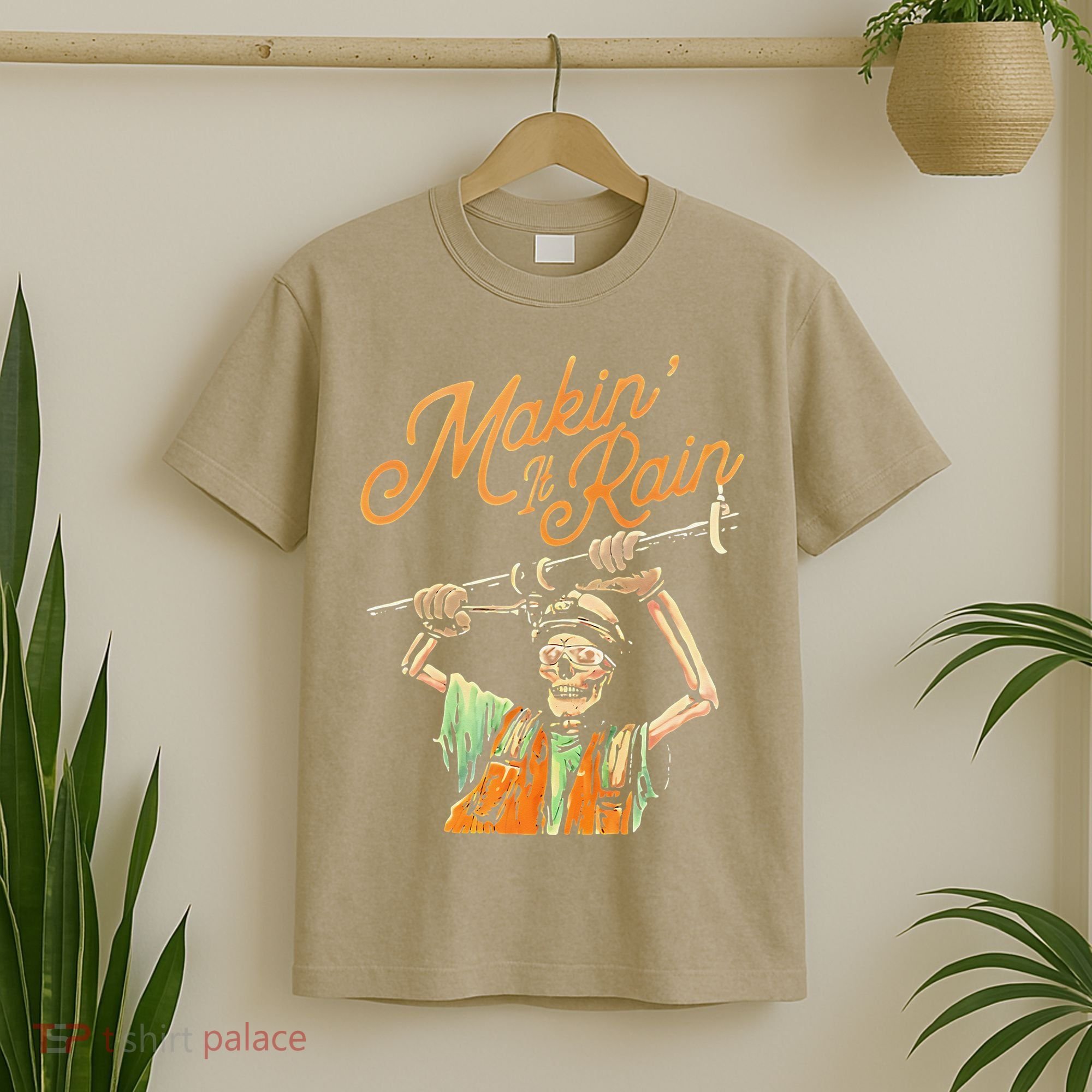 Makin It Rain Skeleton Funny Sarcastic T-Shirt