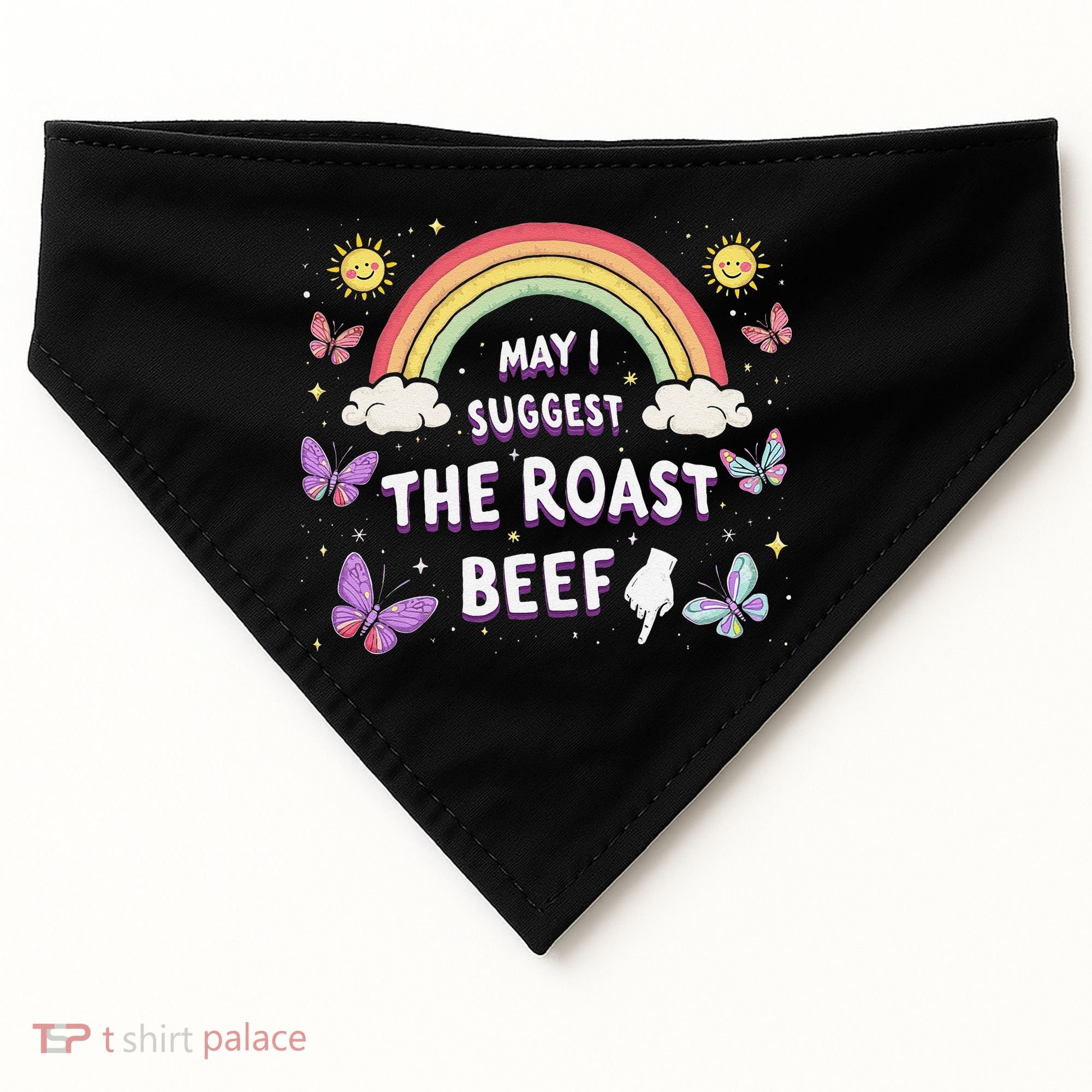 May I Suggest The Roast Beef Funny Inappropriate Adult Humor USA-Made Doggie Bandana