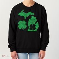 Michigan Irish Shamrock St Patricks Day Saint Paddys Women's Sweatshirt thumb 0