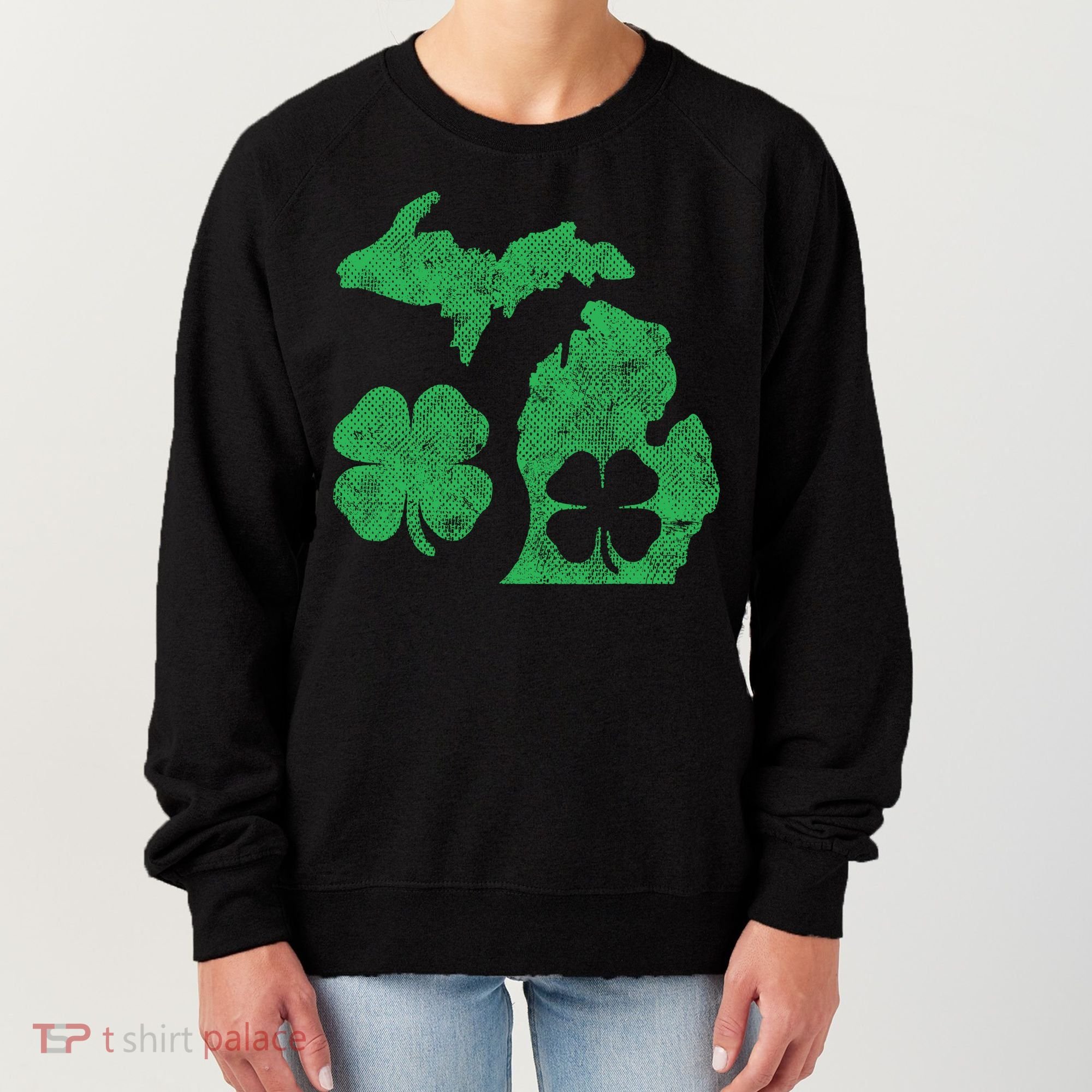 Michigan Irish Shamrock St Patricks Day Saint Paddys Women's Sweatshirt
