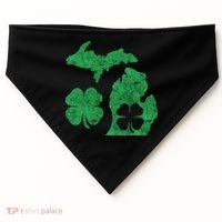 Michigan Irish Shamrock St Patricks Day Saint Paddys USA-Made Doggie Bandana thumb 0