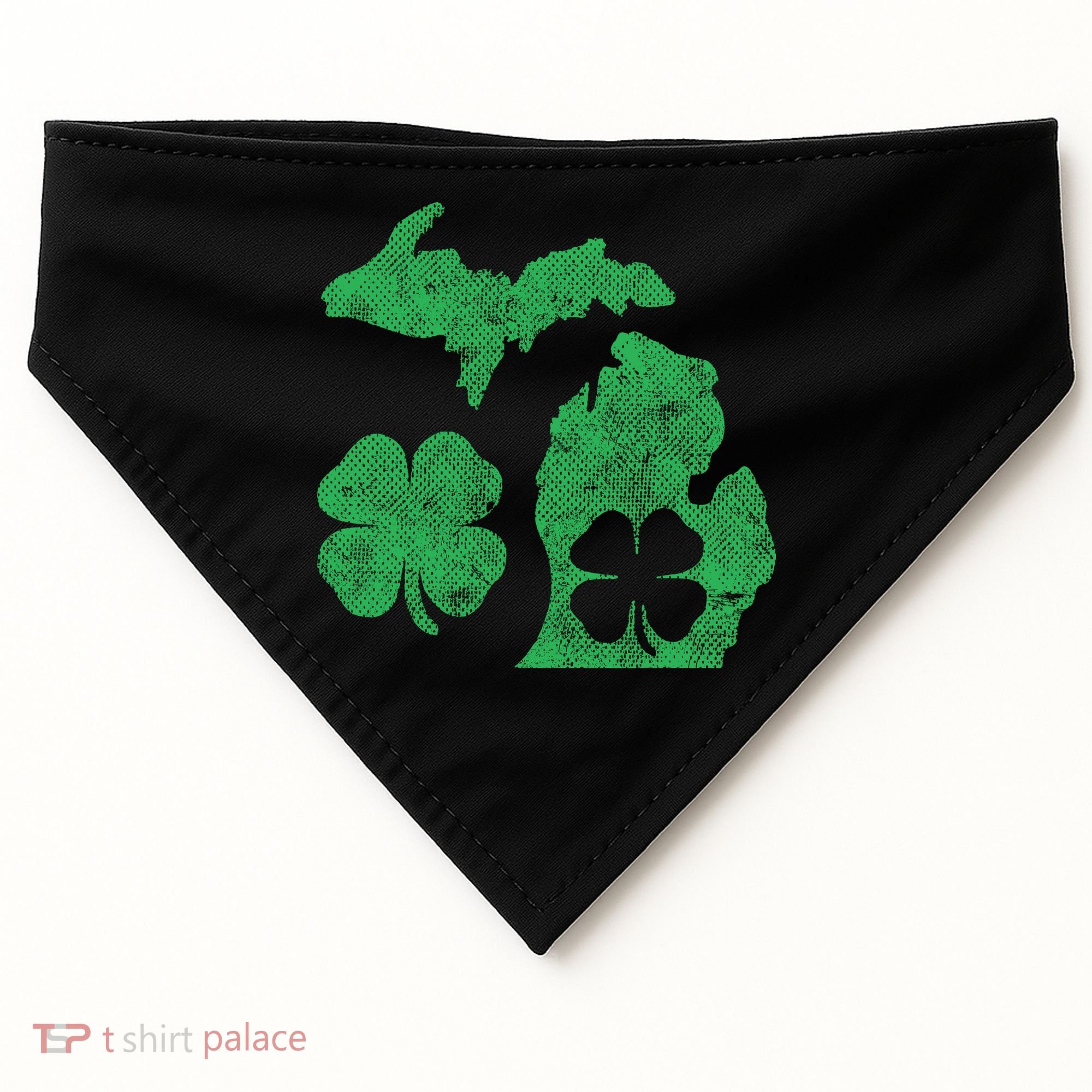 Michigan Irish Shamrock St Patricks Day Saint Paddys USA-Made Doggie Bandana