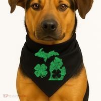 Michigan Irish Shamrock St Patricks Day Saint Paddys USA-Made Doggie Bandana thumb 1