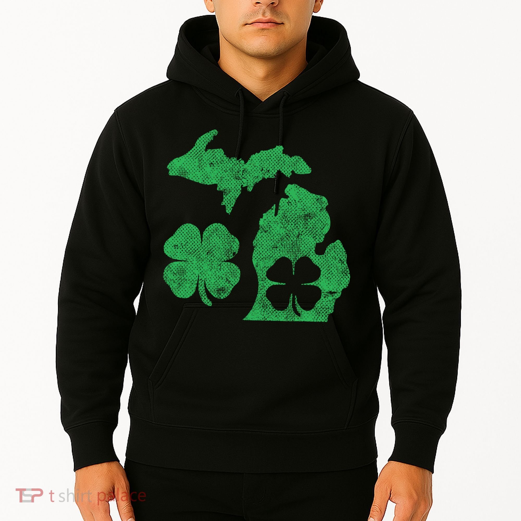Michigan Irish Shamrock St Patricks Day Saint Paddys Hoodie