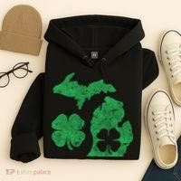 Michigan Irish Shamrock St Patricks Day Saint Paddys Hoodie thumb 4