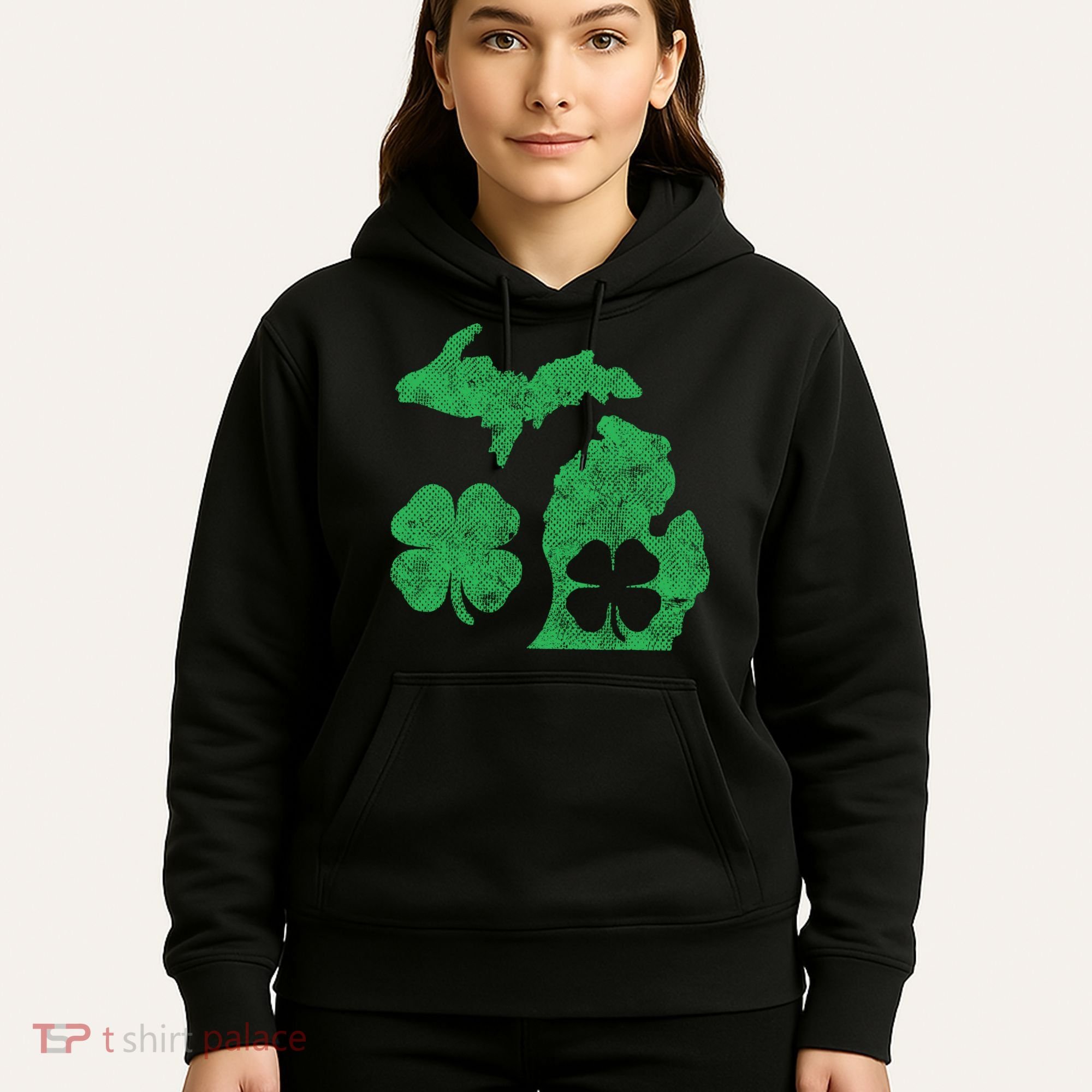 Michigan Irish Shamrock St Patricks Day Saint Paddys Hoodie