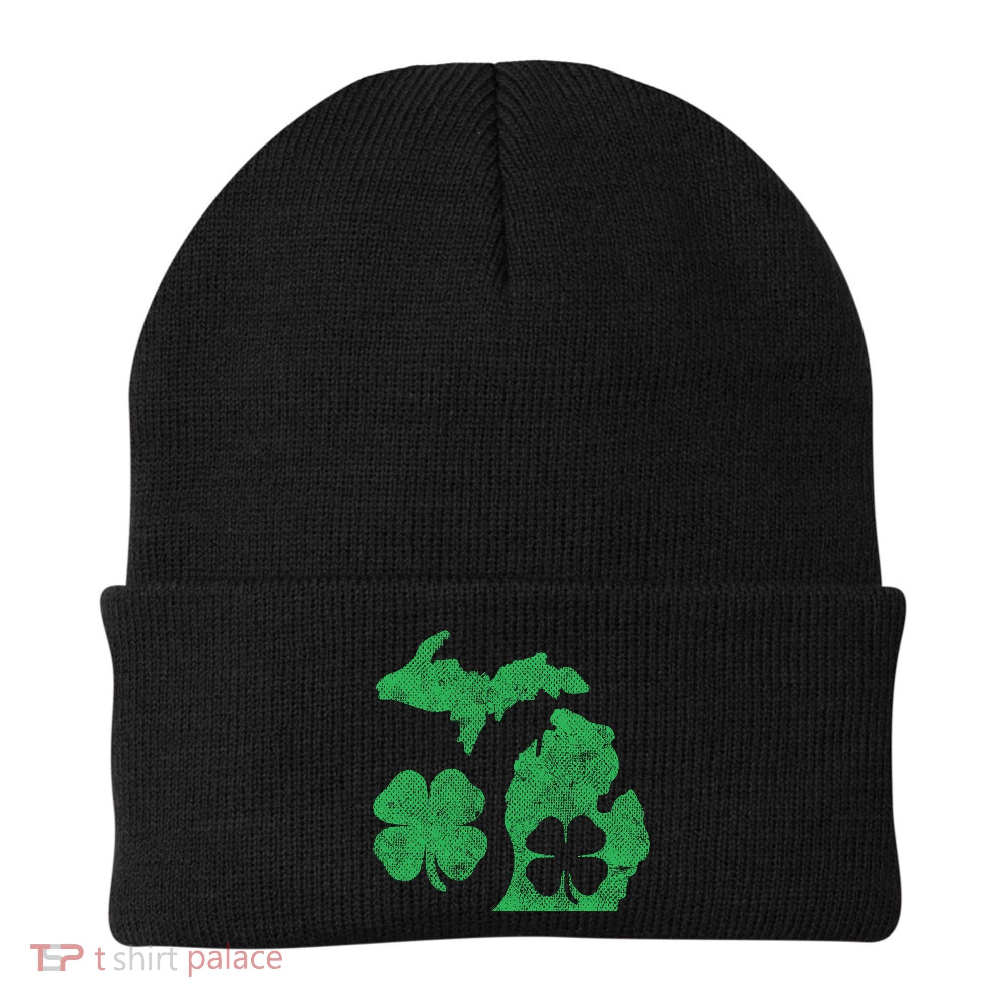 Michigan Irish Shamrock St Patricks Day Saint Paddys Beanie