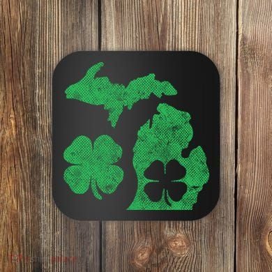Michigan Irish Shamrock St Patricks Day Saint Paddys Coaster
