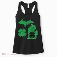 Michigan Irish Shamrock St Patricks Day Saint Paddys Women's Tank Top thumb 0