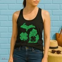 Michigan Irish Shamrock St Patricks Day Saint Paddys Women's Tank Top thumb 2