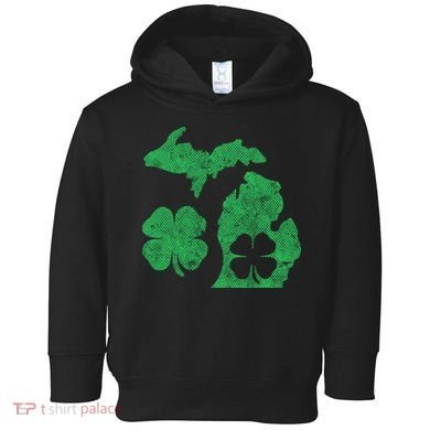 Michigan Irish Shamrock St Patricks Day Saint Paddys Toddler Hoodie