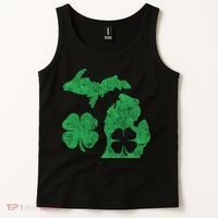 Michigan Irish Shamrock St Patricks Day Saint Paddys Tank Top thumb 2