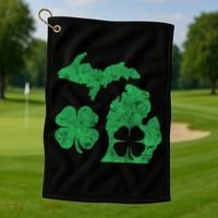 Michigan Irish Shamrock St Patricks Day Saint Paddys Golf Towel thumb 1