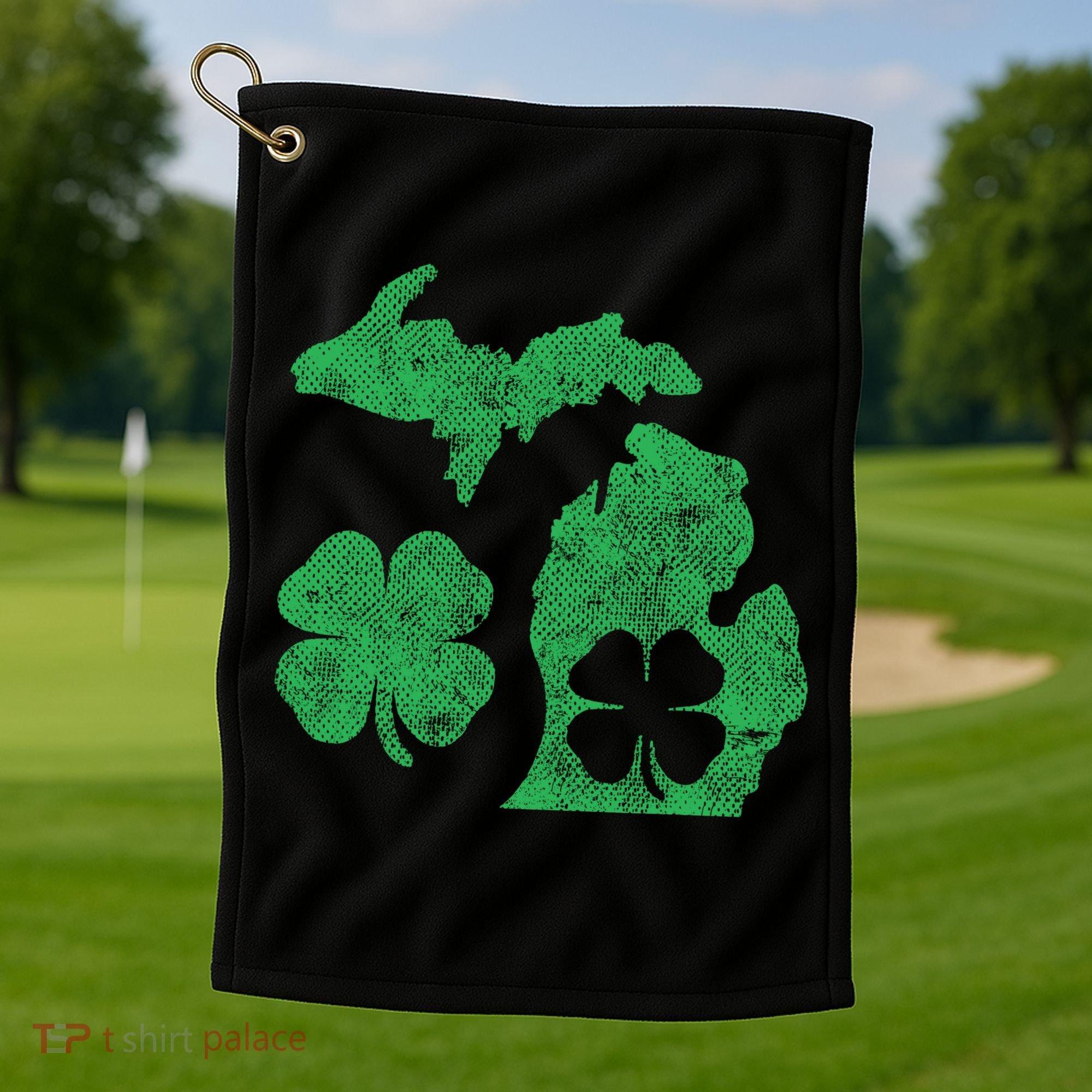 Michigan Irish Shamrock St Patricks Day Saint Paddys Golf Towel