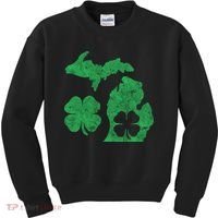 Michigan Irish Shamrock St Patricks Day Saint Paddys Kids Sweatshirt thumb 0