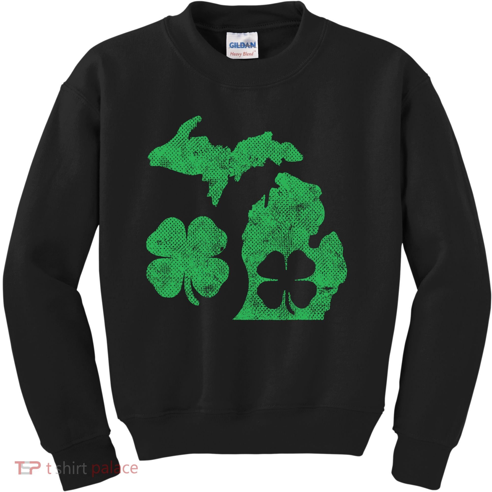 Michigan Irish Shamrock St Patricks Day Saint Paddys Kids Sweatshirt