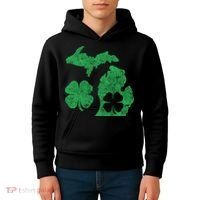 Michigan Irish Shamrock St Patricks Day Saint Paddys Kids Hoodie thumb 4