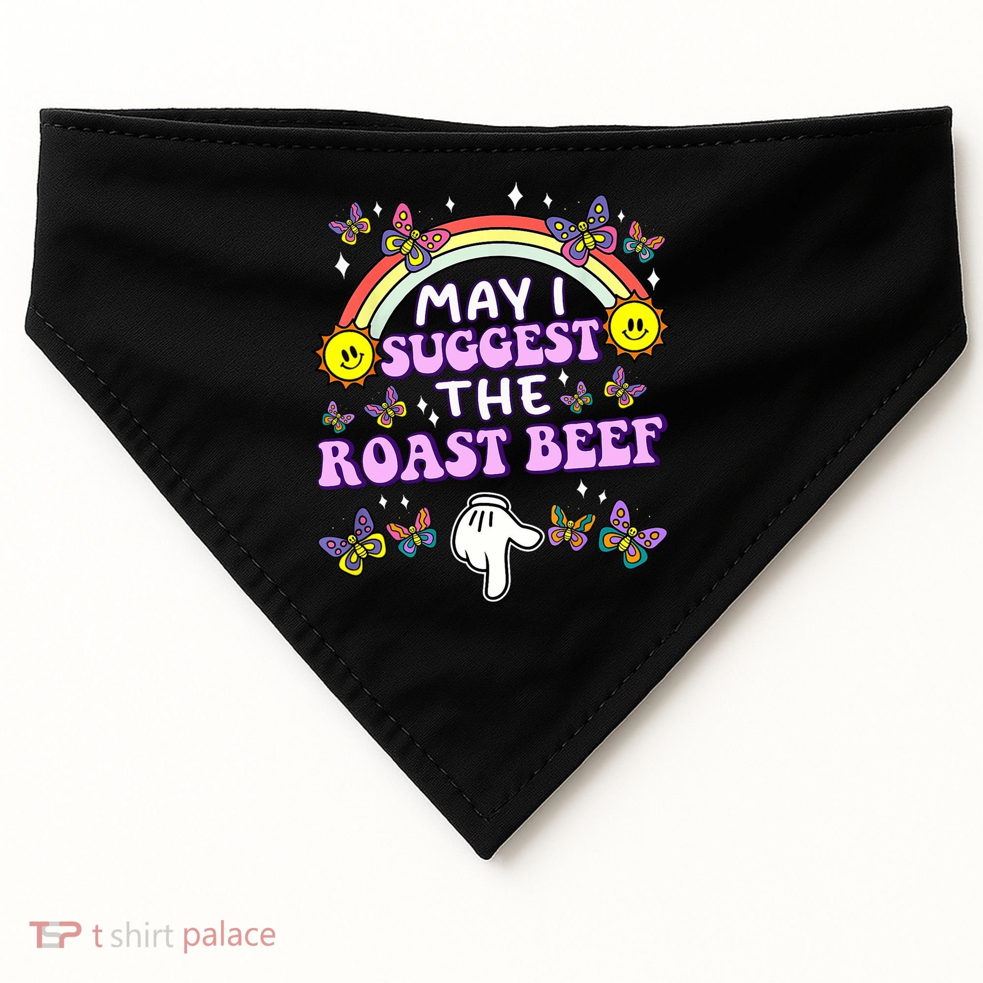 May I Suggest The Roast Beef Funny Embarrassing Adult Humor USA-Made Doggie Bandana