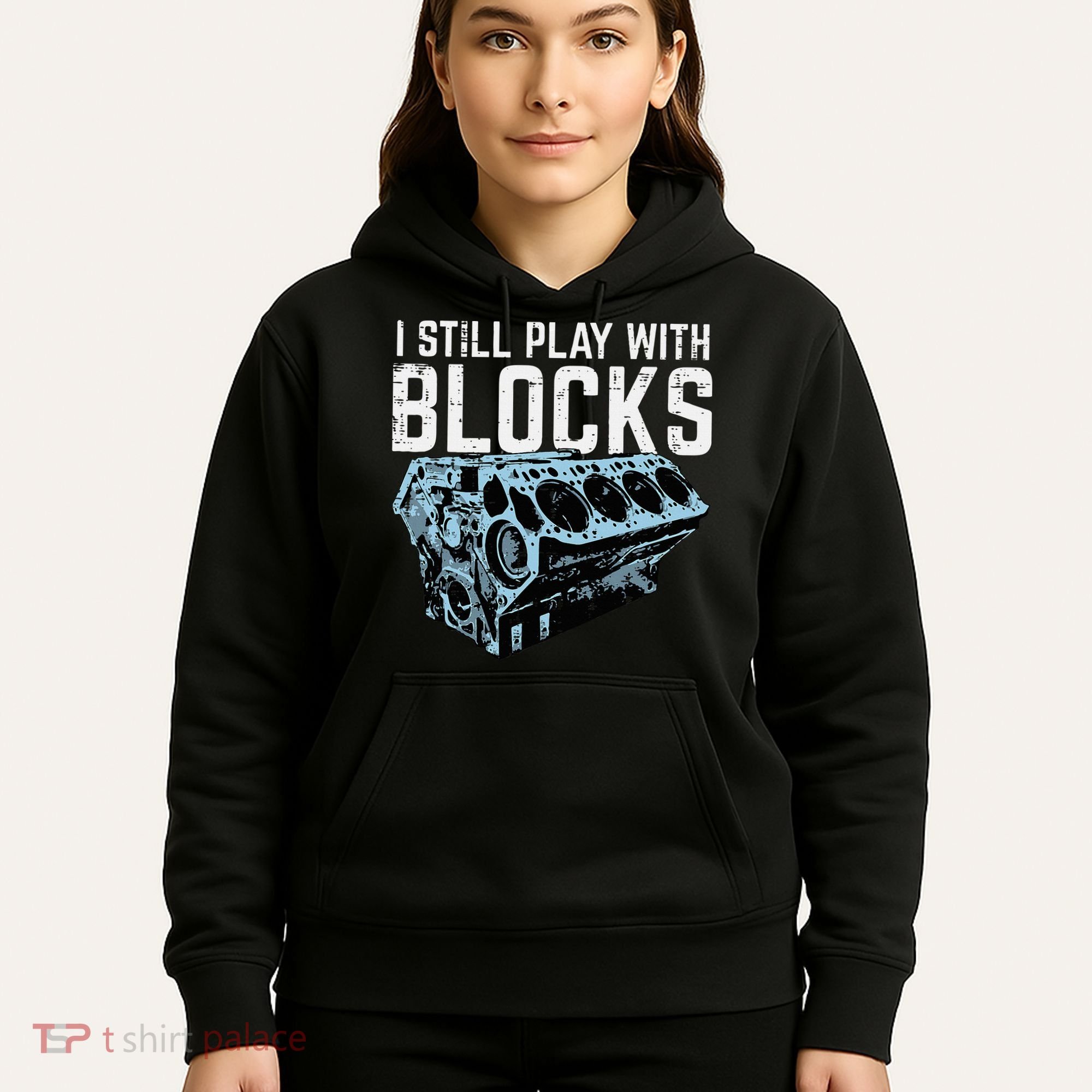 Mechanic I Still Play With Blocks Funny Car Engine Hoodie