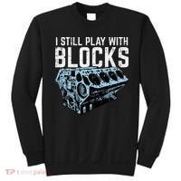Mechanic I Still Play With Blocks Funny Car Engine Sweatshirt thumb 0
