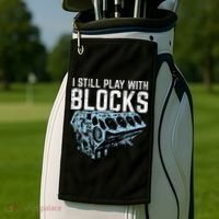 Mechanic I Still Play With Blocks Funny Car Engine Golf Towel thumb 2