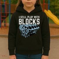 Mechanic I Still Play With Blocks Funny Car Engine Kids Hoodie thumb 3