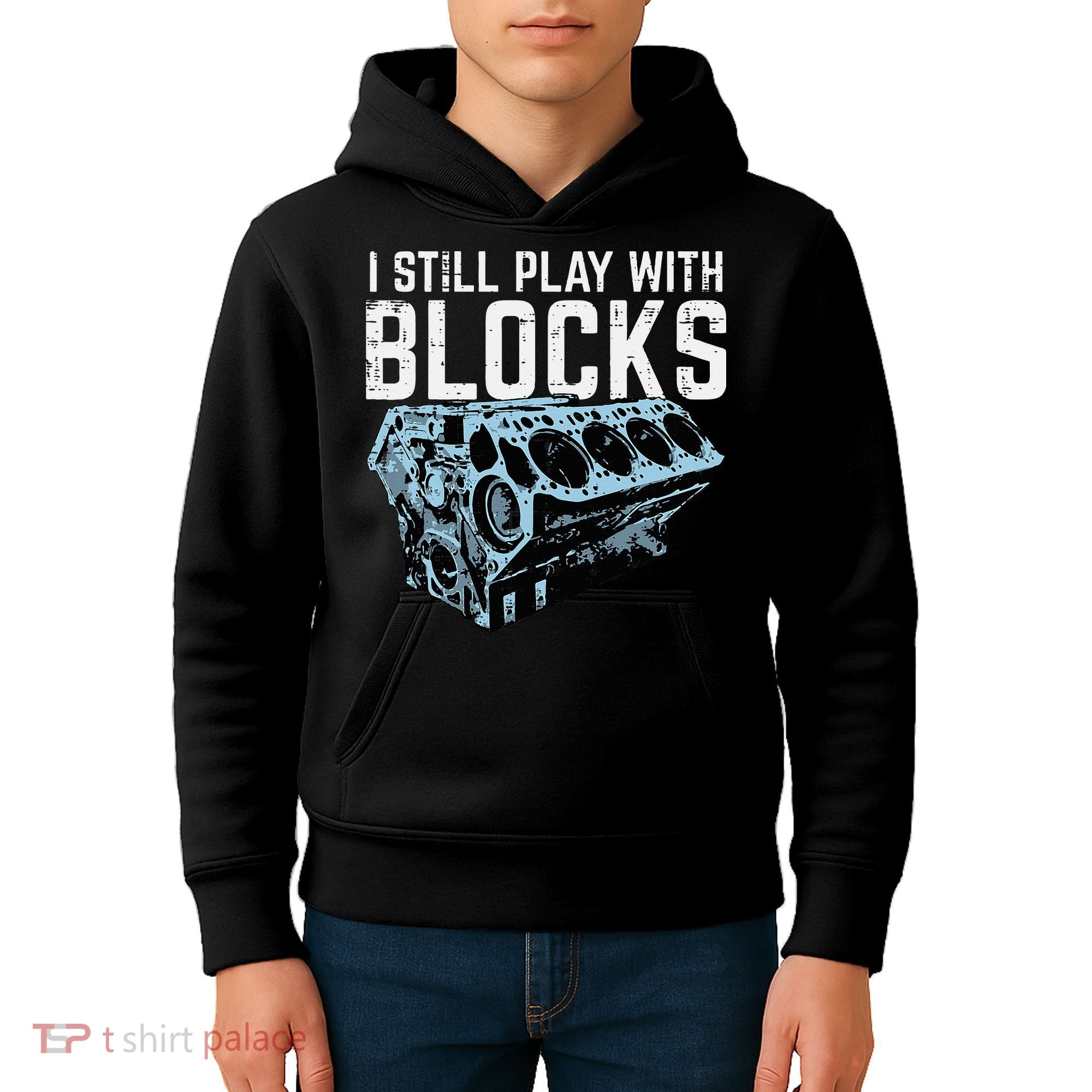 Mechanic I Still Play With Blocks Funny Car Engine Kids Hoodie
