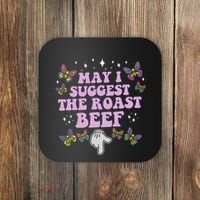 May I Suggest The Roast Beef Funny Embarrassing Adult Humor Coaster thumb 0