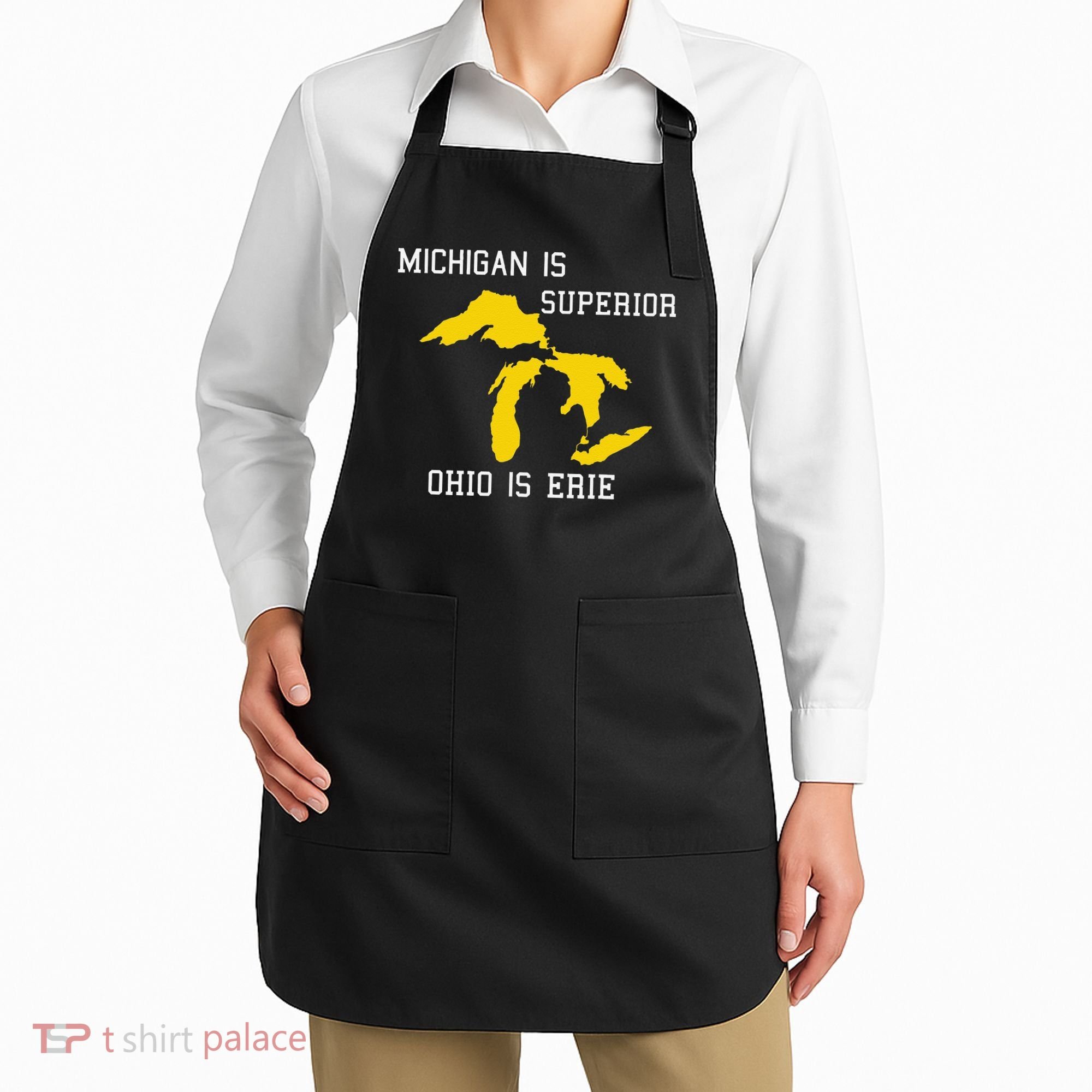 Michigan Is Superior Ohio Is Erie Apron
