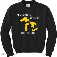Michigan Is Superior Ohio Is Erie Kids Sweatshirt thumb 0