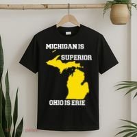 Michigan Is Superior Ohio Is Erie Funny Michigan Map T-Shirt thumb 2