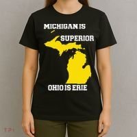 Michigan Is Superior Ohio Is Erie Funny Michigan Map T-Shirt thumb 4