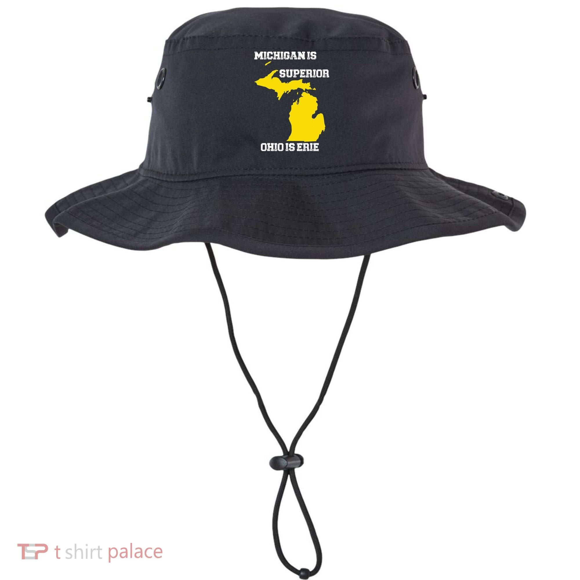 Michigan Is Superior Ohio Is Erie Funny Michigan Map Bucket Hat