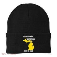 Michigan Is Superior Ohio Is Erie Funny Michigan Map Beanie thumb 0