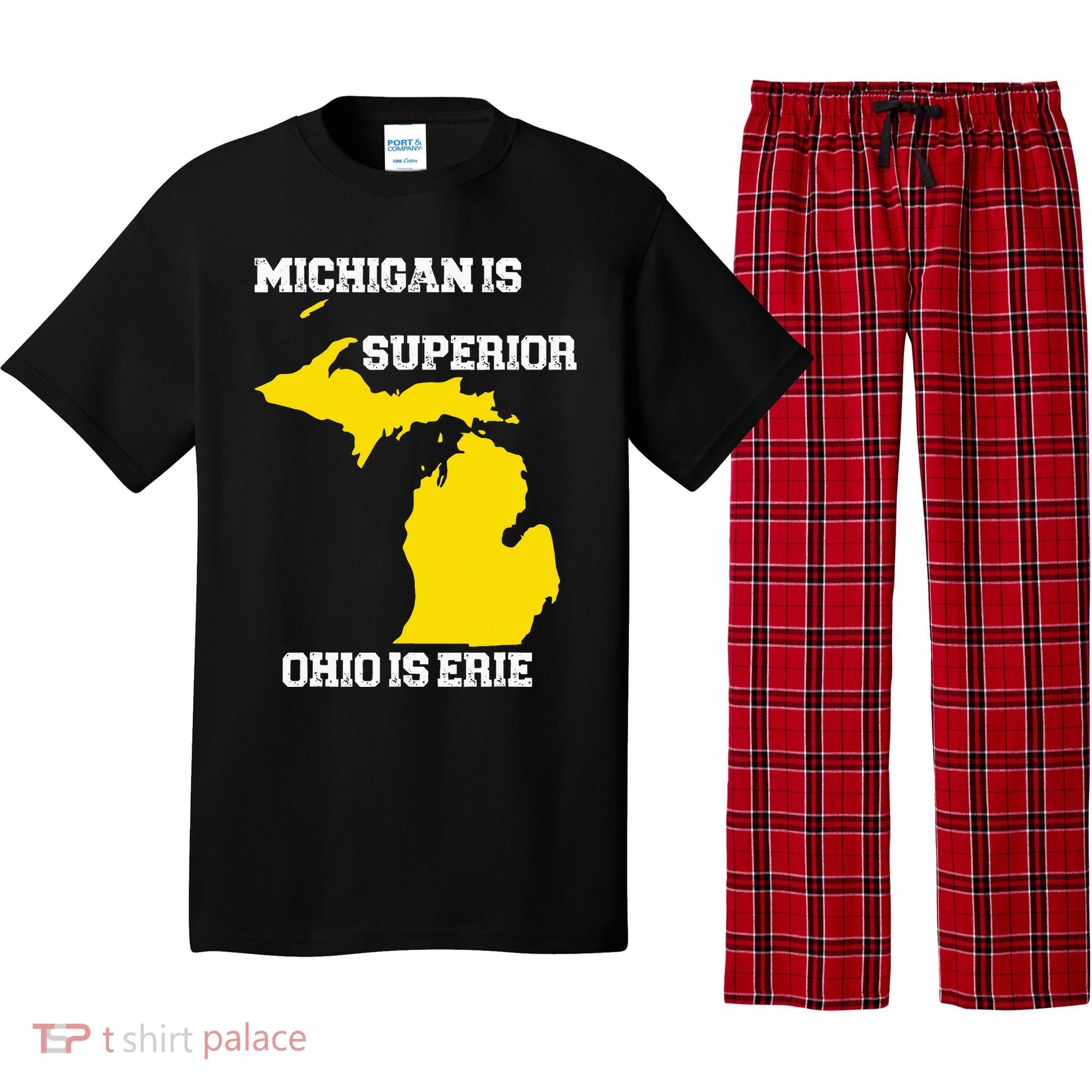 Michigan Is Superior Ohio Is Erie Funny Michigan Map Pajama Set