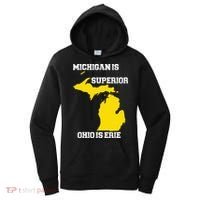 Michigan Is Superior Ohio Is Erie Funny Michigan Map Women's Hoodie thumb 0